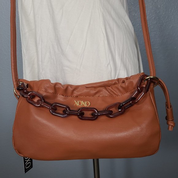 XOXO Bags Nwt Tan Xoxo Boho Chunky Chain Pouch Crossbody Bag Poshmark